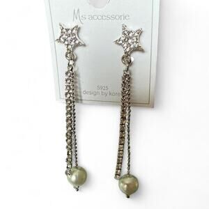 Star pearl and rhinestone drop